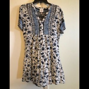 Rayon short sleeve floral dress